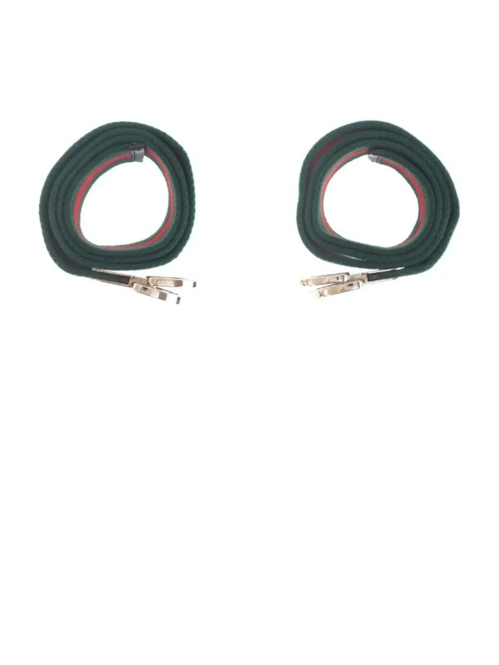 Gucci Sherry Line 85 Green Red Silver Cotton Belt